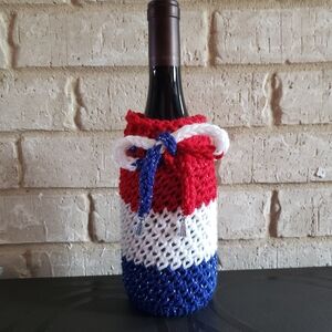 Handmade 4th Of July Wine Bottle Cover